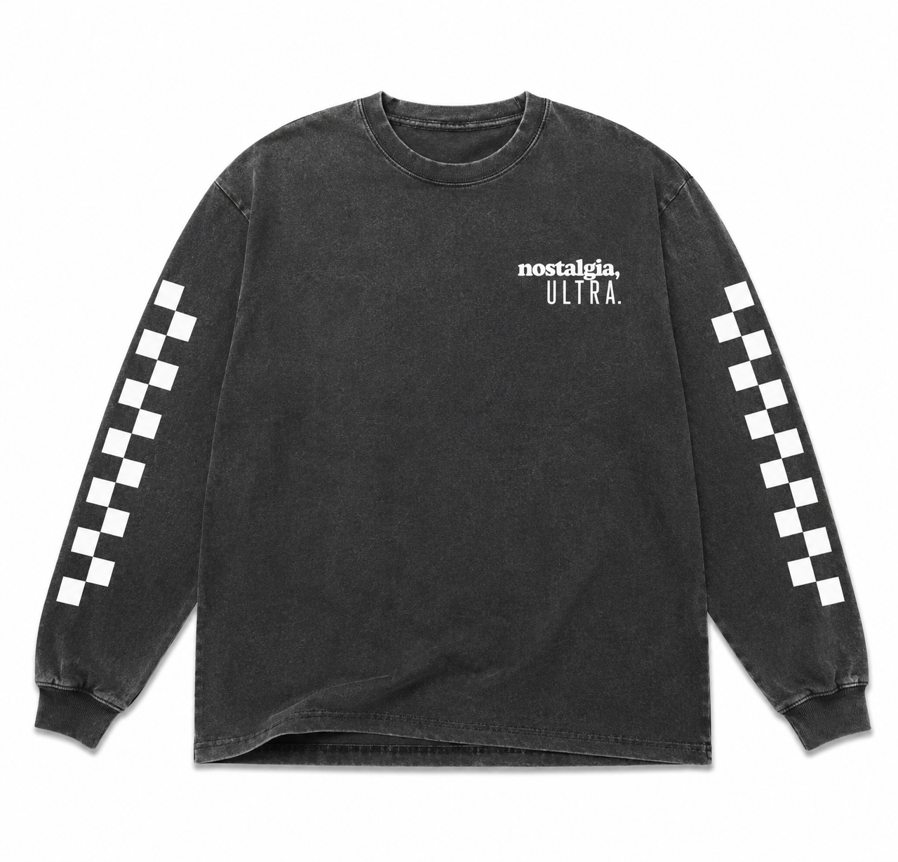 CHECKERED LS VINTAGE WASH BLACK