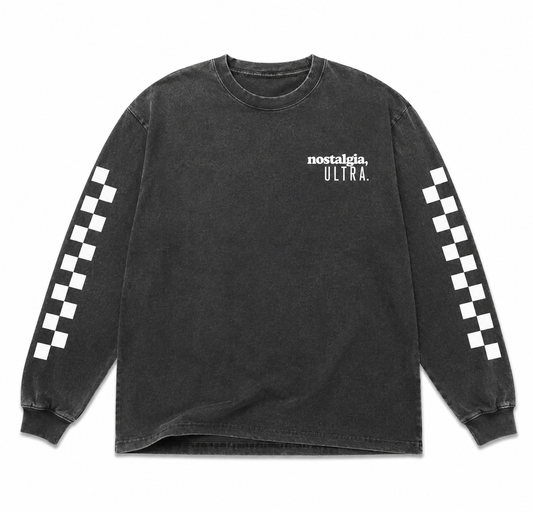 CHECKERED LS VINTAGE WASH BLACK